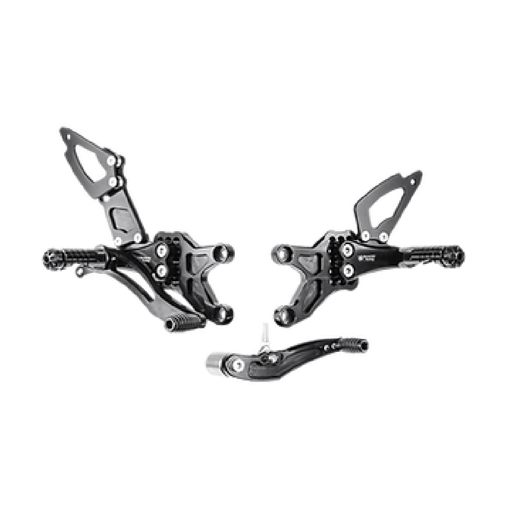 Estriberas retrasadas para motocicleta, optimización de la posición de conducción