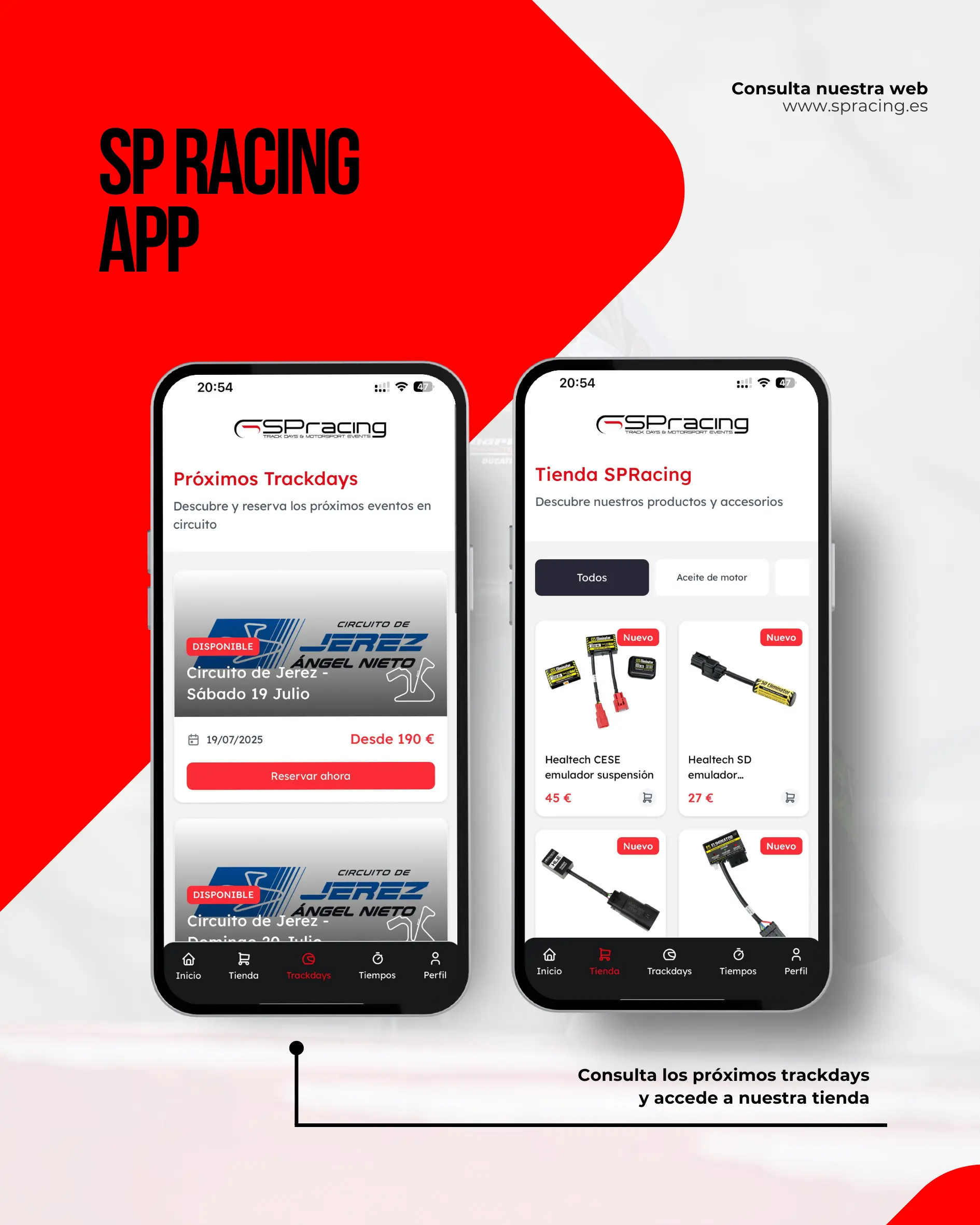 app spracing iOS android track days rodadas