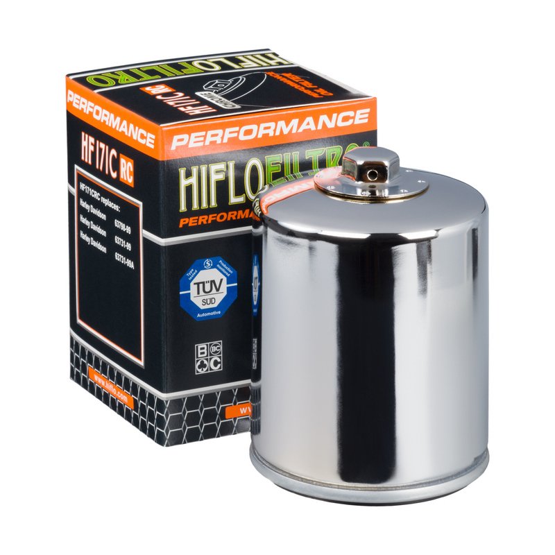 filtro-de-aceite-hiflofiltro-performance-chrome-hf171crc-01.jpg Filtro de aceite HIFLOFILTRO Performance chrome HF171CRC - Imagen 1